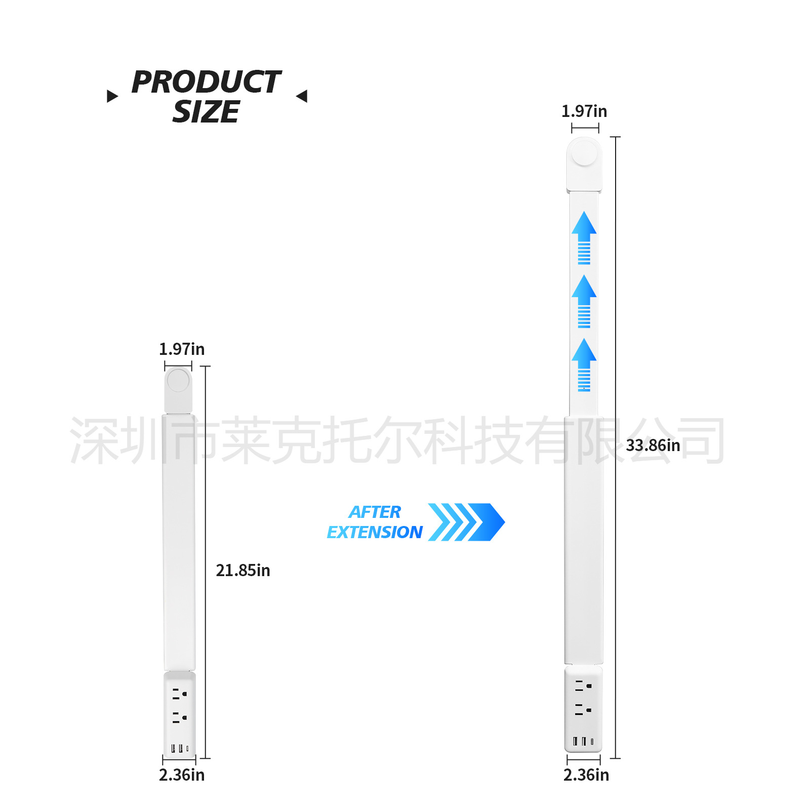 New Retractable Expandable Power Outlet, Power Outlet Extender 180° Rotating Socket Expansion