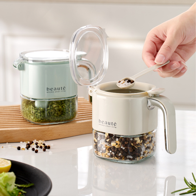 Patent Sealed Seasoning Jar Kitchen Home Seasoning Box Glass Salt Bottle Seasoning Salt Sugar Jar Seasoning Jar