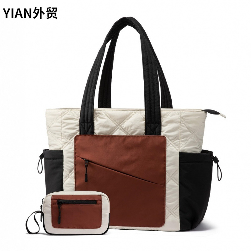 Women's Handbag with Zipper Puffer Handbag, Travel Quilted Nurse Bag, Carry Bag for Women