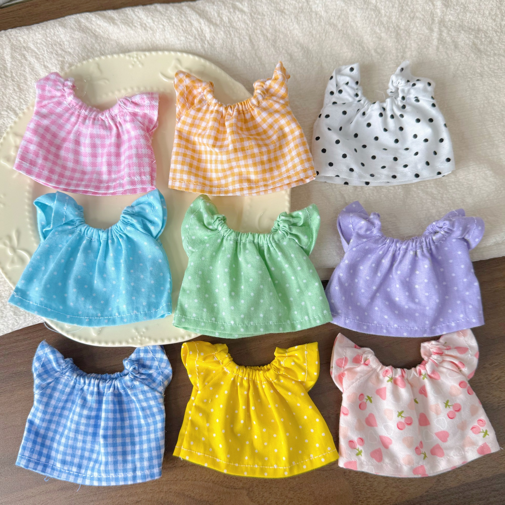 New 17cm Labubu doll clothes doll dress off-shoulder dress crying baby Bikini Bottom ugly fish accessories