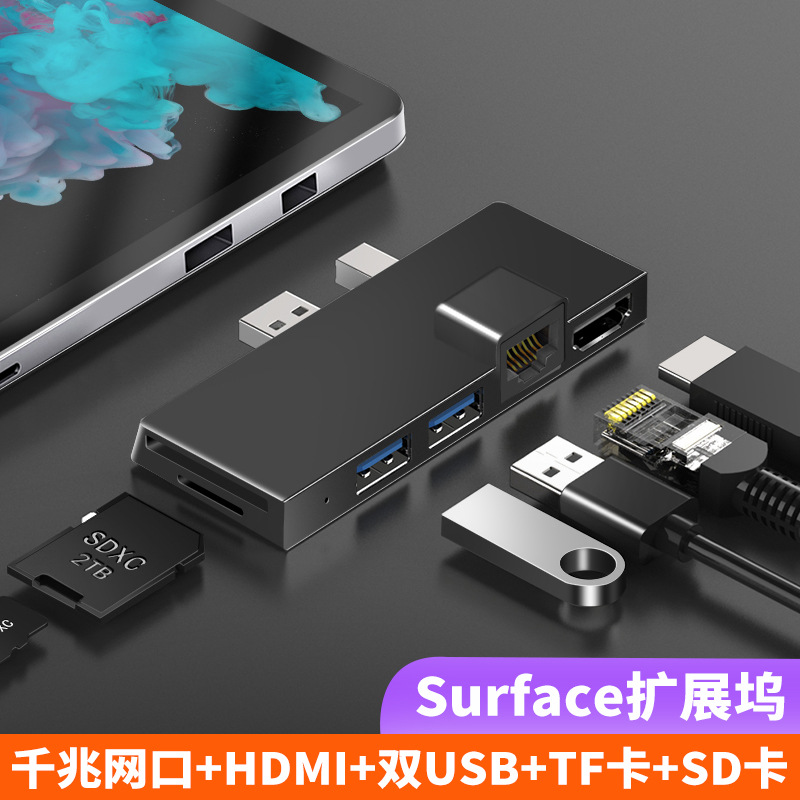 Surface Pro 12/4/5/6 converter docking station network port 3.0 card reader HDMI RJ45