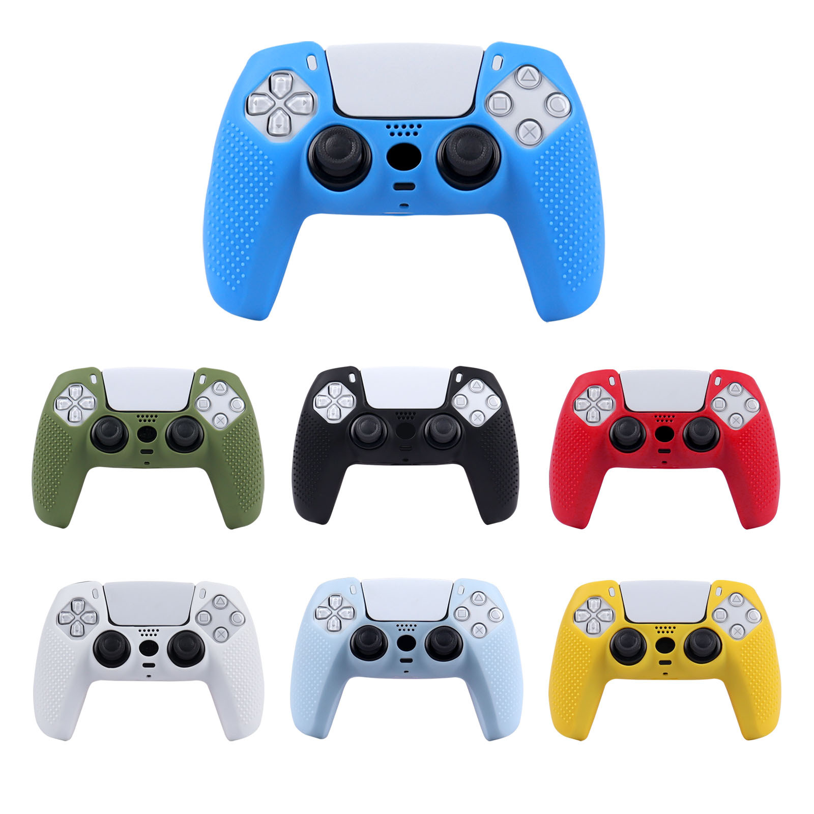 PS5 game controller silicone case with anti-slip dots ps5 single color with dots protective case solid color silicone controller case