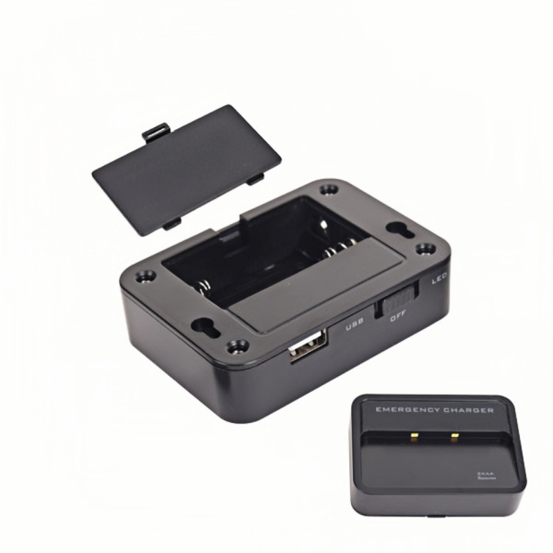 2AA Dry Battery Emergency Charger USB Port Portable with Light Power Bank for AA and AAA Batteries