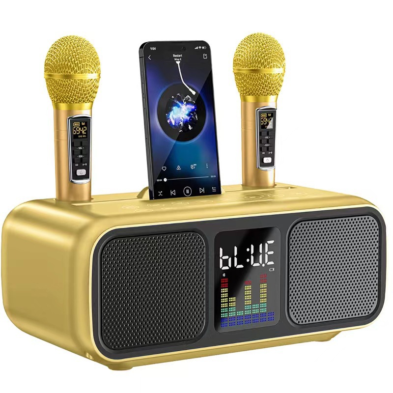 SD318 Wireless Bluetooth Speaker Dual Microphone Mobile TV KTV Singing Karaoke All-in-One Audio
