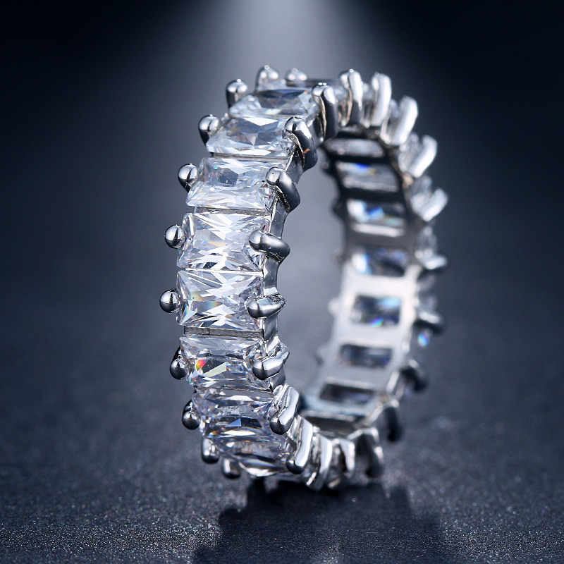 Square zirconia ring, single finger ring