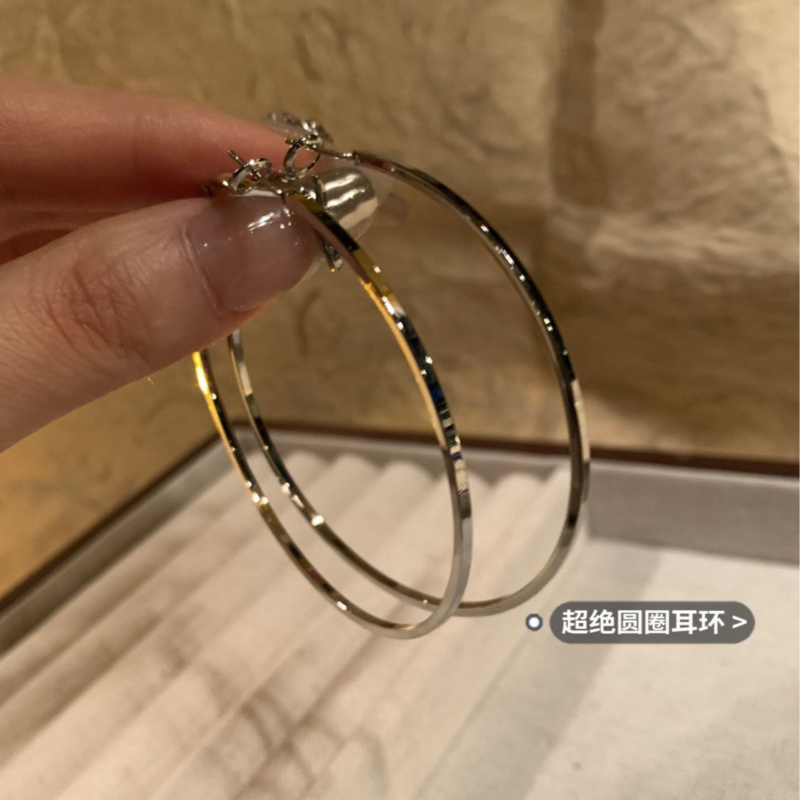 Large Hoop Earrings Women Round Ear Hoops Circle Earrings Sterling Silver Ear Pin Ear Drops