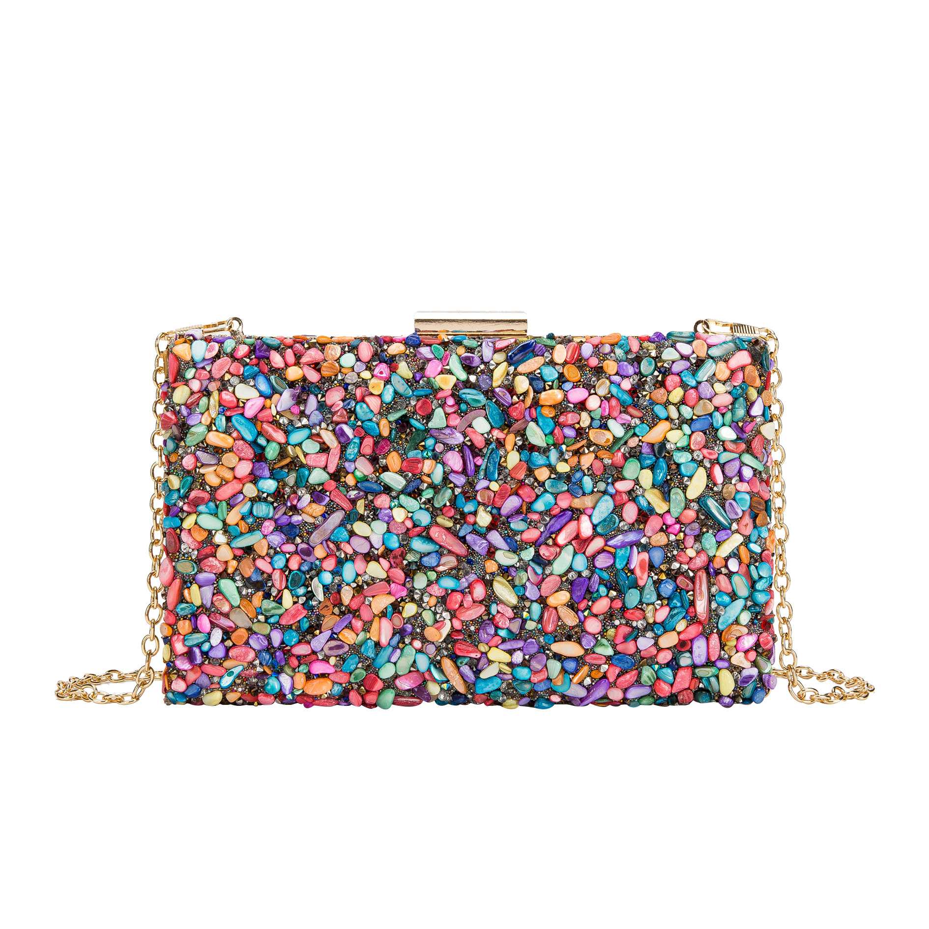 2023 new evening bag hand-held single shoulder crossbody crystal women's lock chain exclusive supply