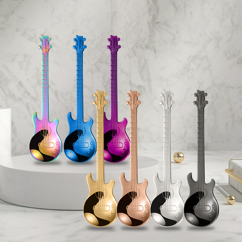 304 stainless steel spoon, guitar spoon, coffee stirring spoon, ice bar spoon, music bar spoon, mug spoon