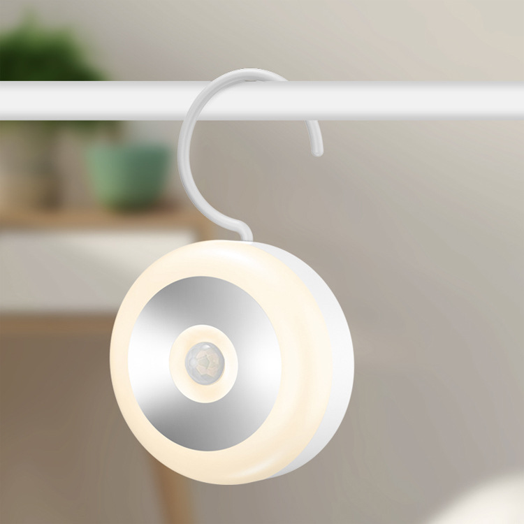 LED wall-mounted human body induction lamp 3M adhesive magnetic light control USB rechargeable corridor cabinet hallway entryway night light