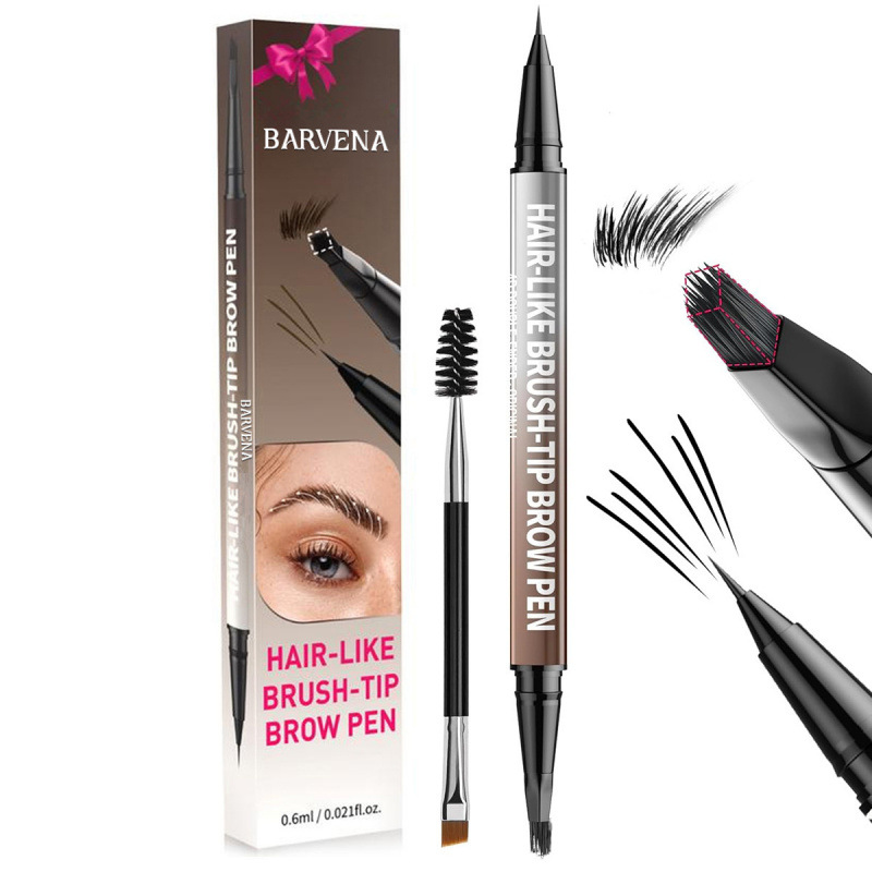 BARVENA Natural Flowing Wild Eyebrow Pencil Waterproof Sweatproof Dual-End Eyebrow Pencil