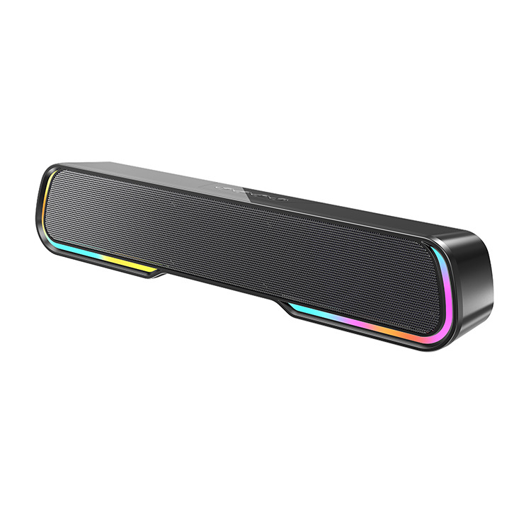 RGB Running Light Glowing Mini Soundbar Desktop Long Strip Portable Subwoofer High Power Bluetooth Speaker