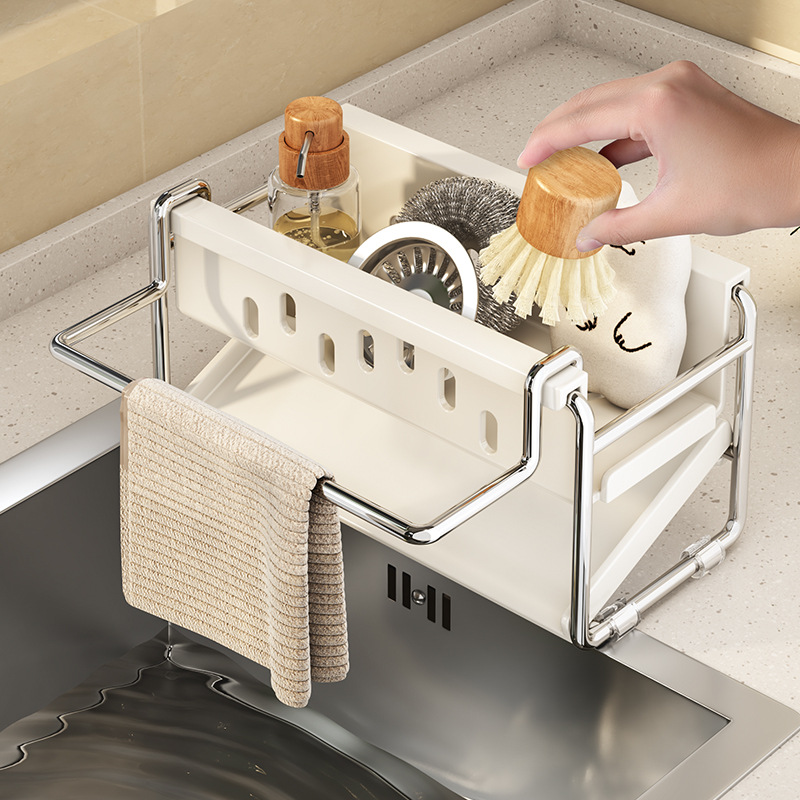 Multifunctional Kitchen Sponge Storage Drain Rack Kitchen Supplies Scouring Pad Dishcloth Storage