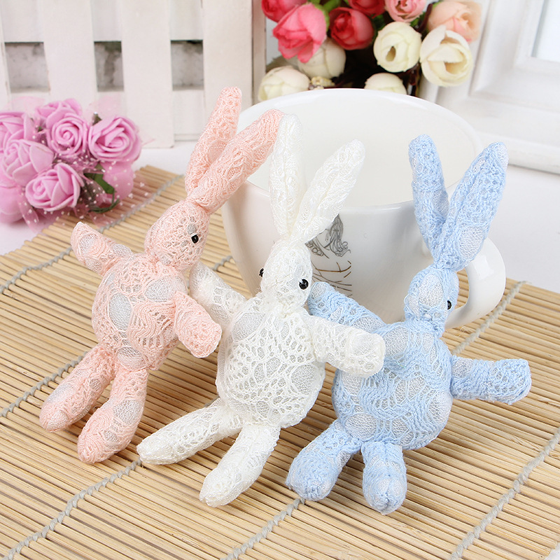 Lace Rabbit Long Ear Rock Rabbit Plush DIY Handmade Clothes Accessories Bag Accessories Doll Multiple Colors