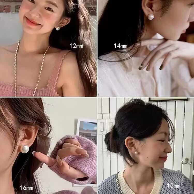 fever warm white colorful Mabe S999 dome stud earrings ear accessories for women