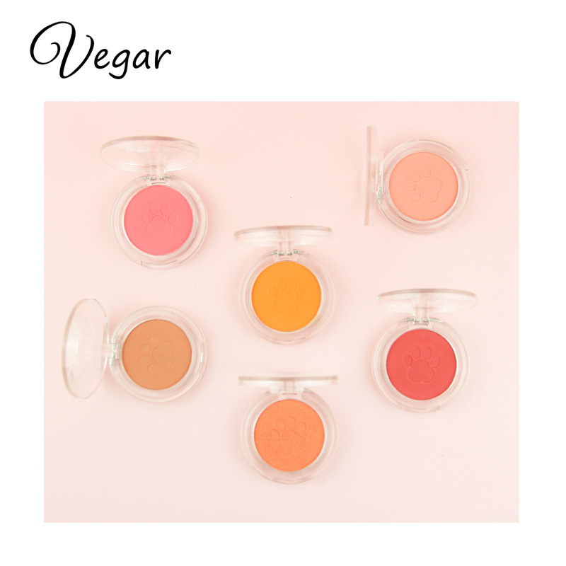 Makeup Single Color Blush Cute Cat Paw Print 10-Color Blush Skin-Friendly Easy to Color