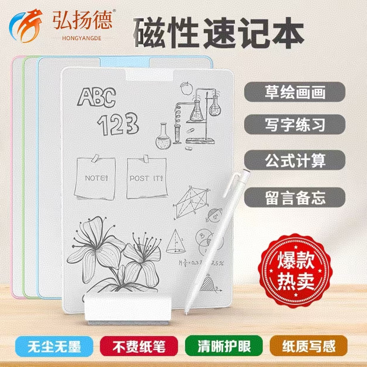 New magnetic nano whiteboard, dust-free and ink-free, nano capsules, can be partially erased, no electricity needed, reusable writing, stall blackboard