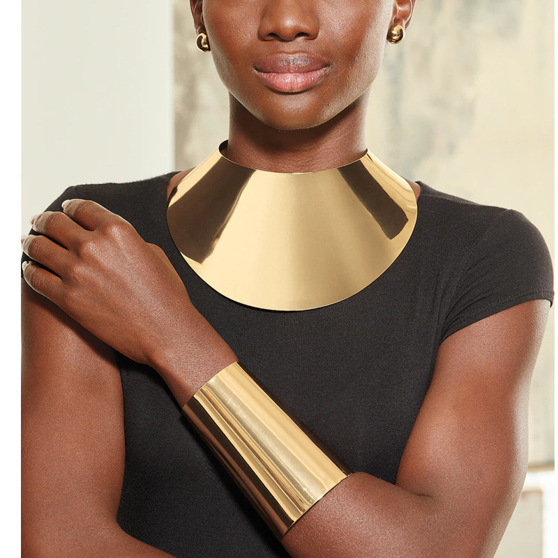 Exaggerated collar African necklace metal collar punk COS big neck chain necklace