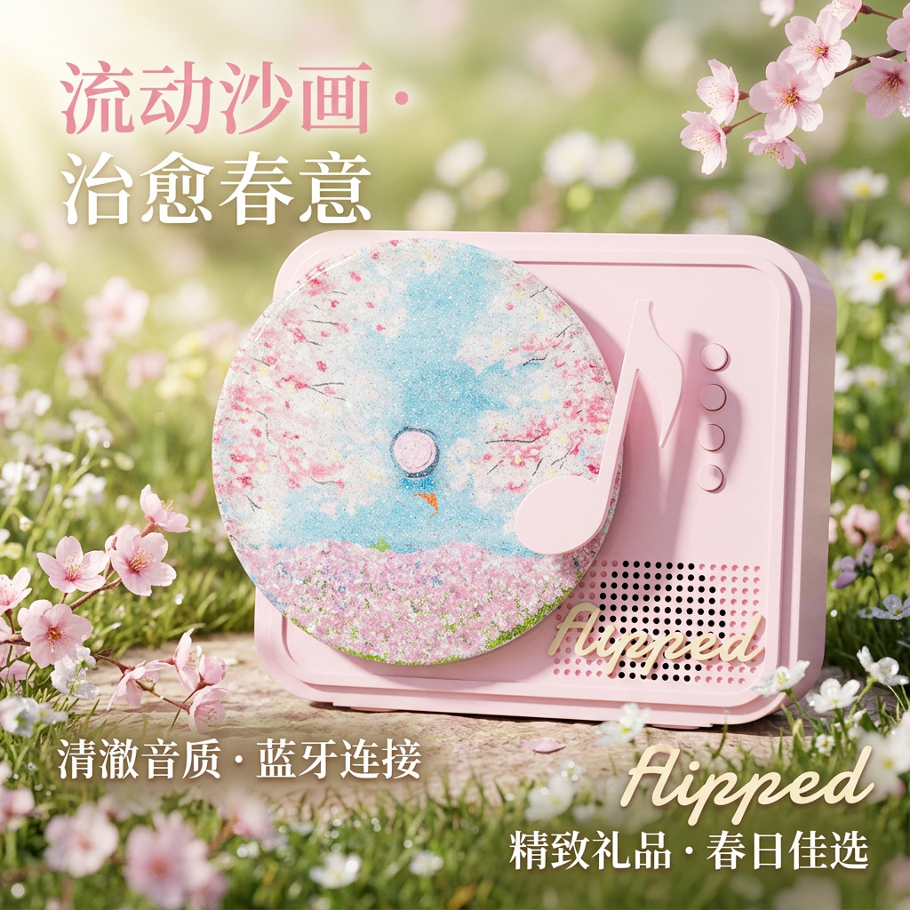26 New Little Time Quicksand Bluetooth Speaker Wireless Speaker Ambiance Light Sound and Light Integration Stereo Effect