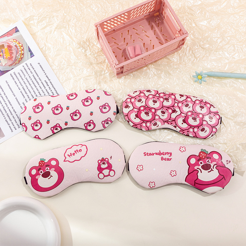 Cute style bear cold and hot compress sleep eye mask, relieve fatigue outdoor light-blocking cartoon cute bear children men and women