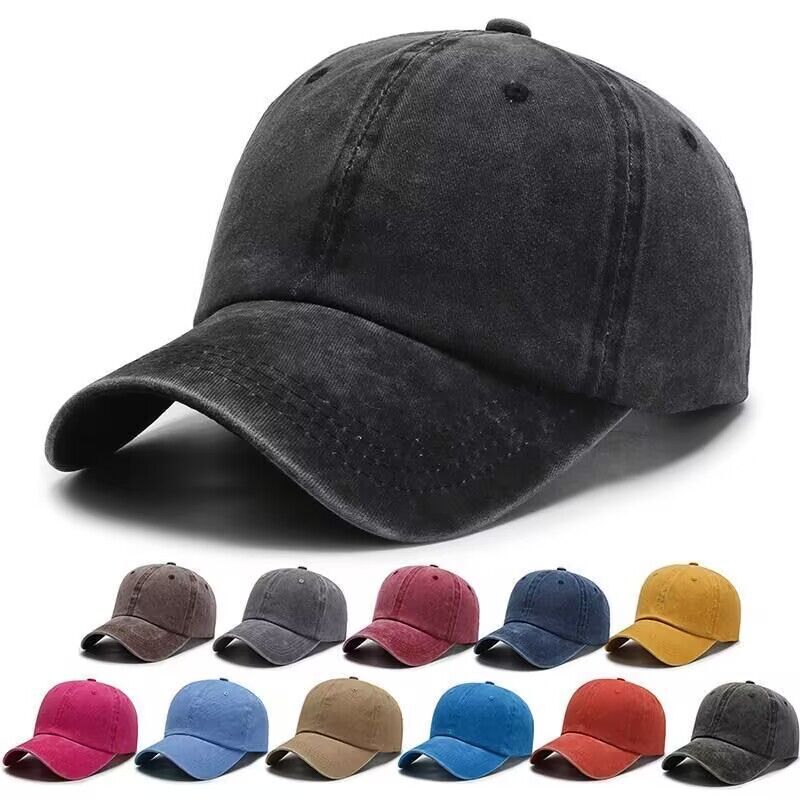 Vintage dad cap, soft-top cap, washed cotton solid color baseball cap for men and women