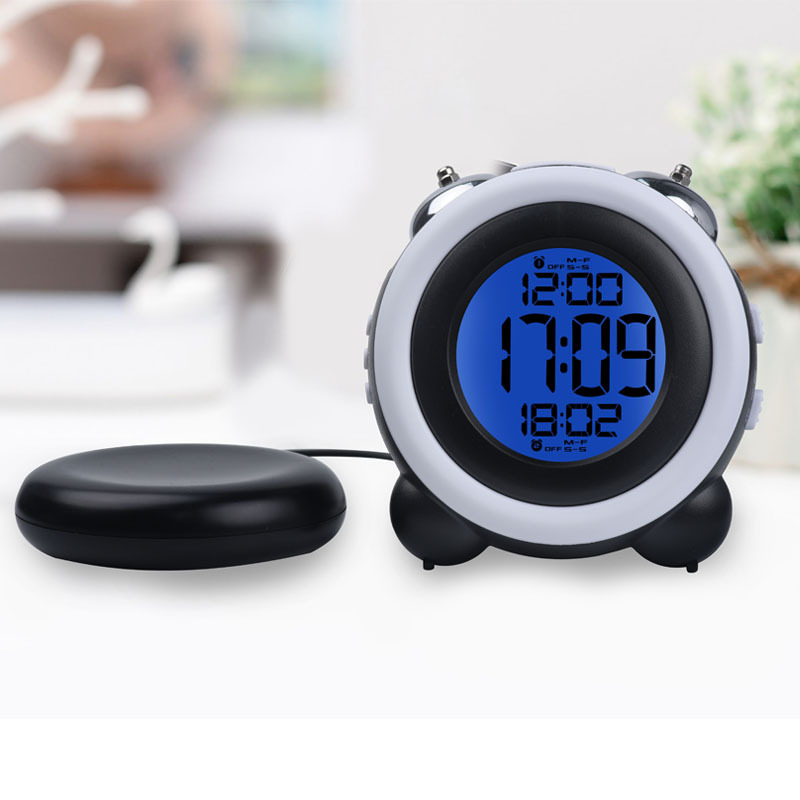 Vibrating Digital Alarm Clock with Night Light LCD New Vibrator Small Fresh Ringing Smart Clock