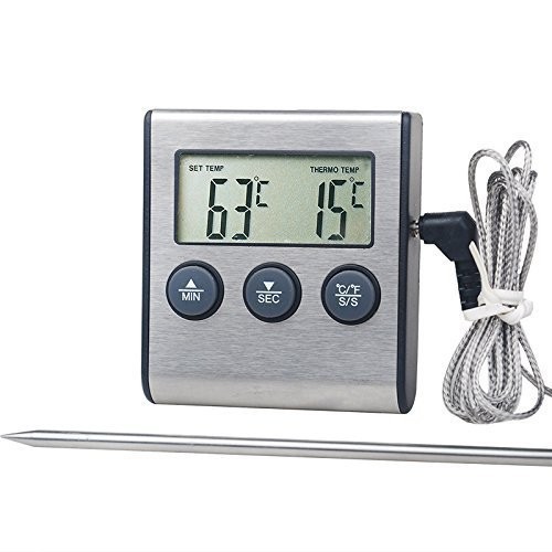 Kitchen Digital Probe Thermometer Digital Display BBQ Thermometer Food Thermometer Electronic Timer