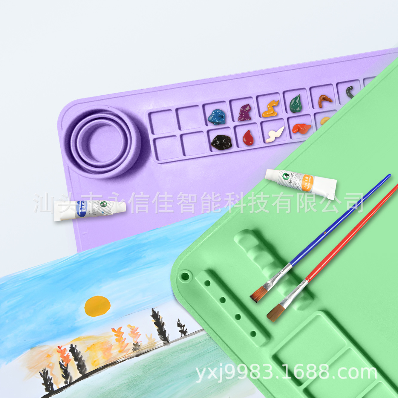 Painting graffiti palette children's exercise pen pad handmade erasable drawing silicone large magic early education