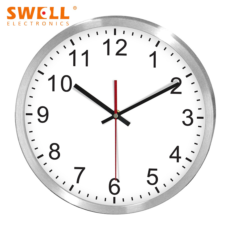 Shipped 12-inch Metal Wall Clock Round Wall Clock Living Room Bedroom Silent Wall Clock