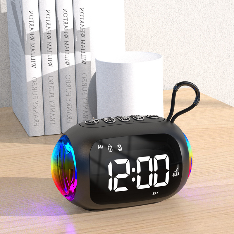 New LED Fantasy Color Clock Desktop Electronic Digital Display Rechargeable FM Radio Clock-Controlled Clock
