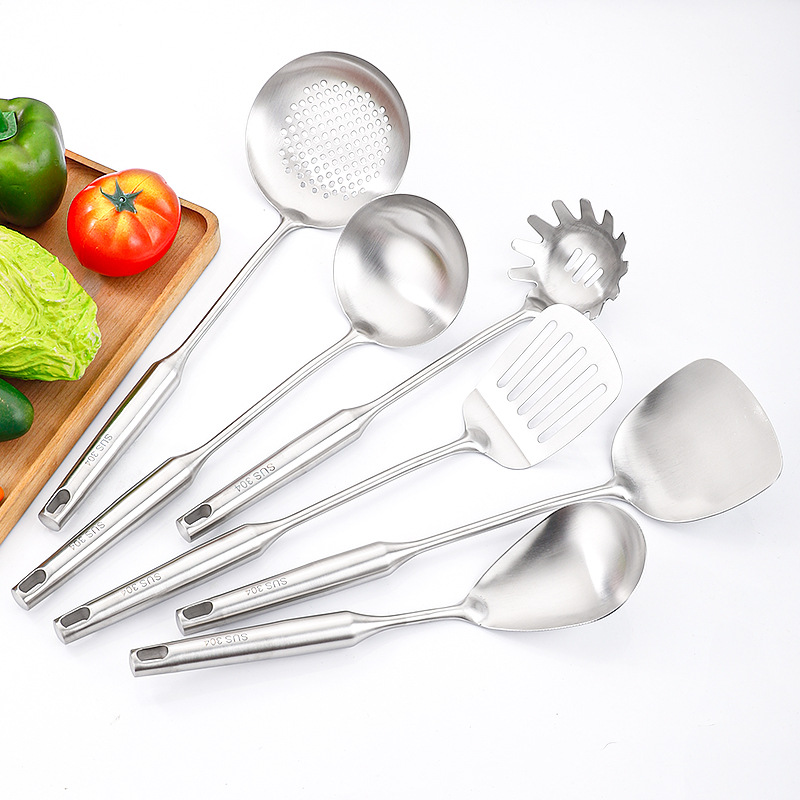 Spatula, 304 stainless steel spoon, soup spoon, rice spoon, spatula, kitchenware set, full set, home kitchen, kitchen