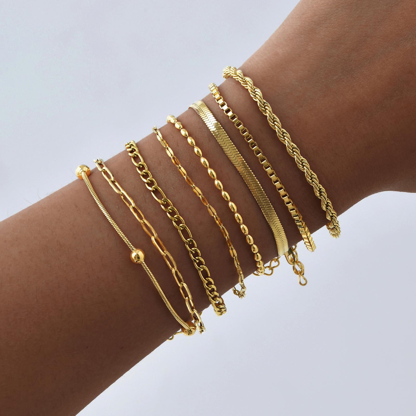 Women's Snake Bone Chain Hemp Rope Chain Simple Hand Jewelry Daily Layered Bracelet Huanmu Accessories