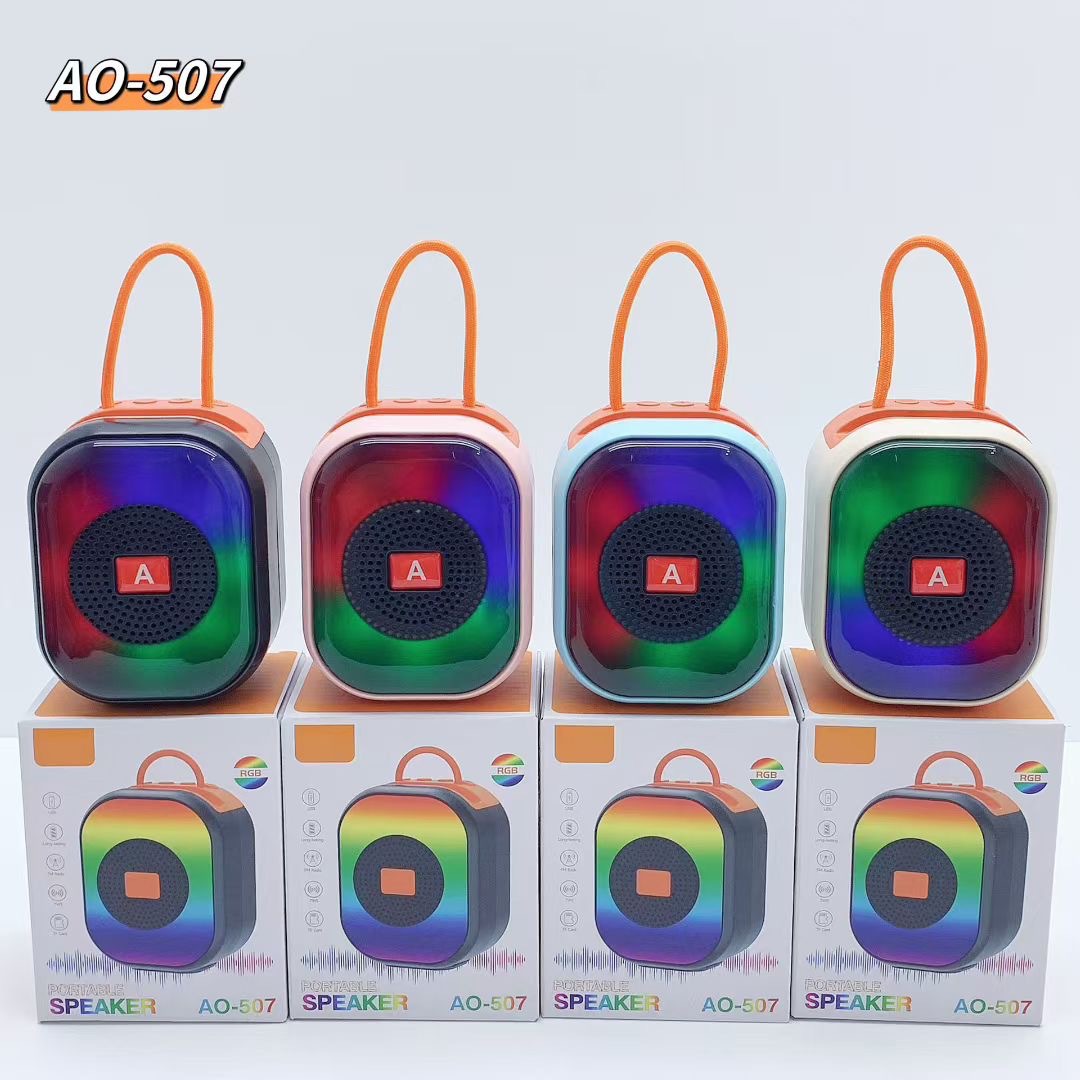 AO-507 Wireless Bluetooth Speaker Portable Outdoor Mini TWS Subwoofer RGB Light Small Speaker