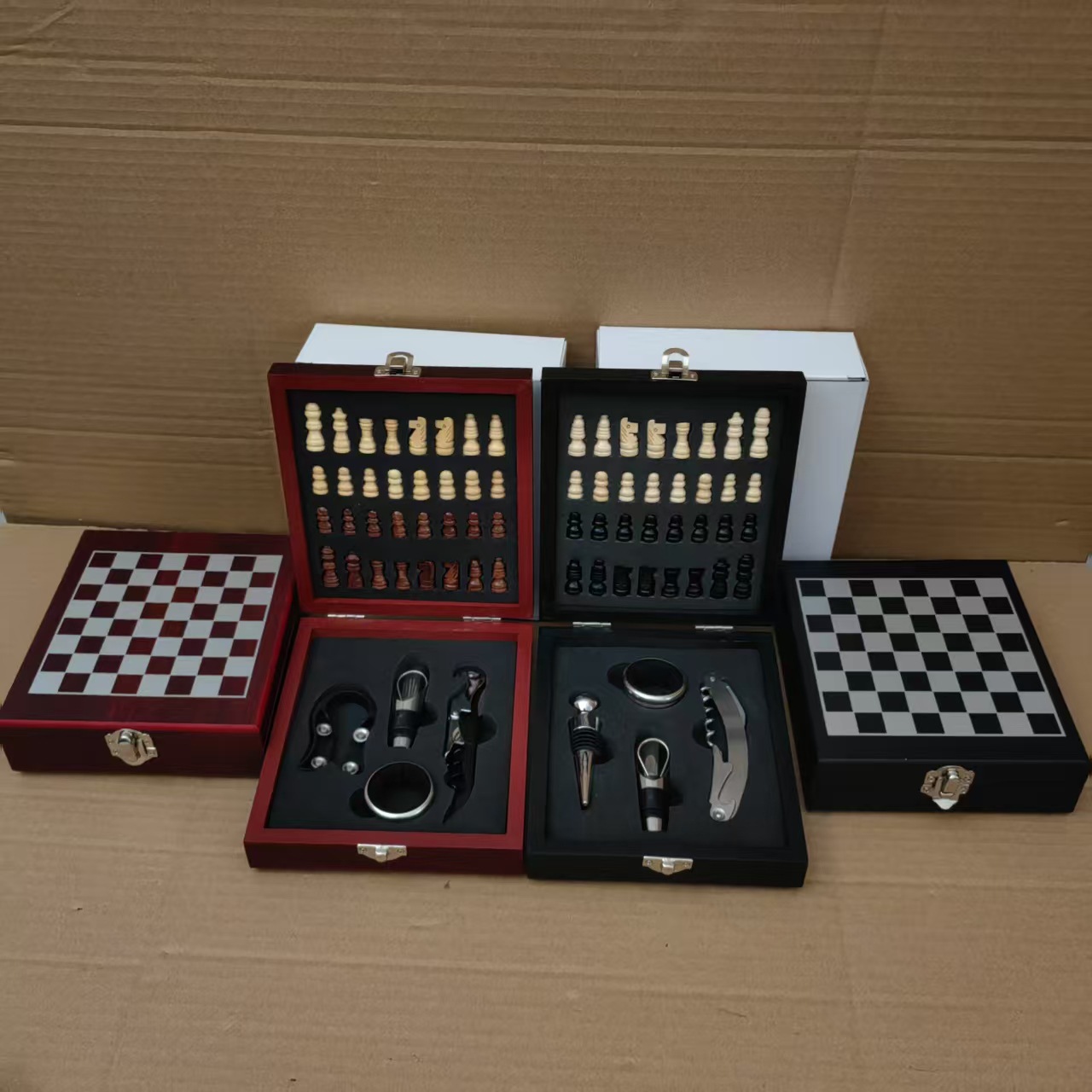 Red Wine Tool Set Red Wine Opener Wine Stopper Wine Pourer Wine Ring Gift Box Wooden Box Wine Packaging