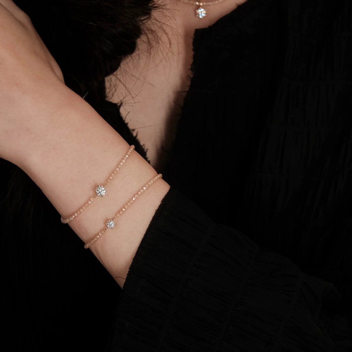Yuanyou zirconia moissanite bracelet delicate new spring summer niche delicate bead bracelet