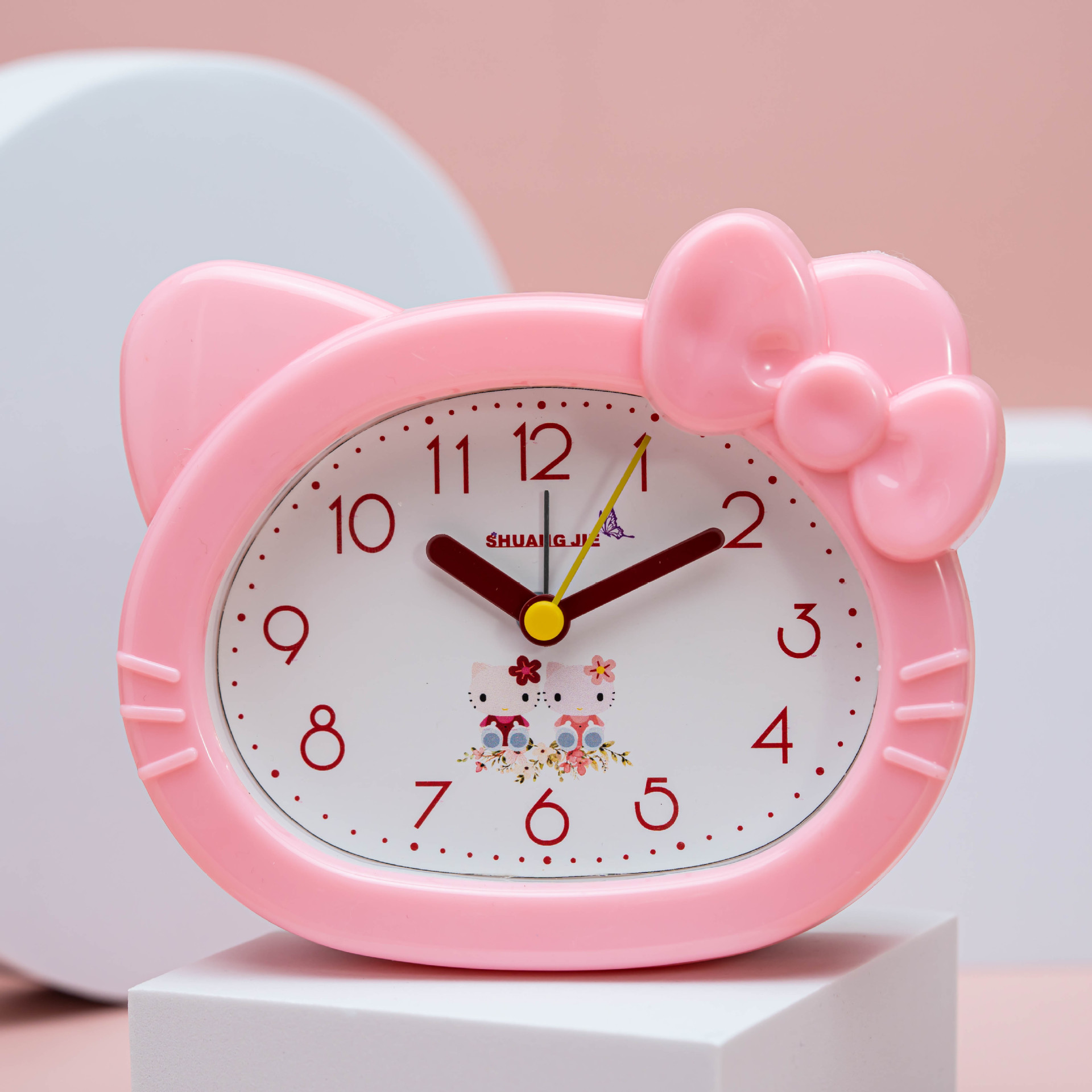 Cat cartoon alarm clock student plastic alarm clock with alarm cute ornament clock