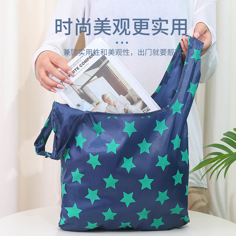 Multifunctional Shopping Bag, Waterproof Handheld Plastic Bag, Portable Supermarket Eco-friendly Bag, Solid Color Foldable Storage Bag