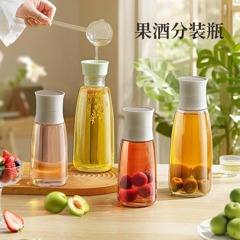 Glass wine bottle, empty bottle, sealed pickling bottle, special food-grade wine flask, storage container for liquor