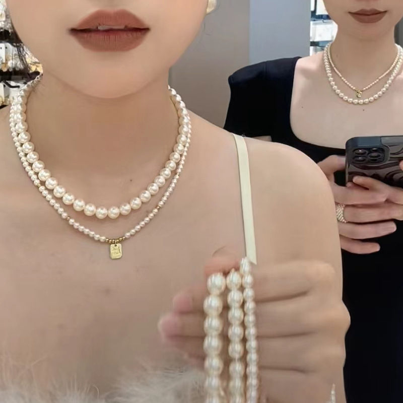 New autumn winter lucky pendant Shi's pearl necklace sense of style sense