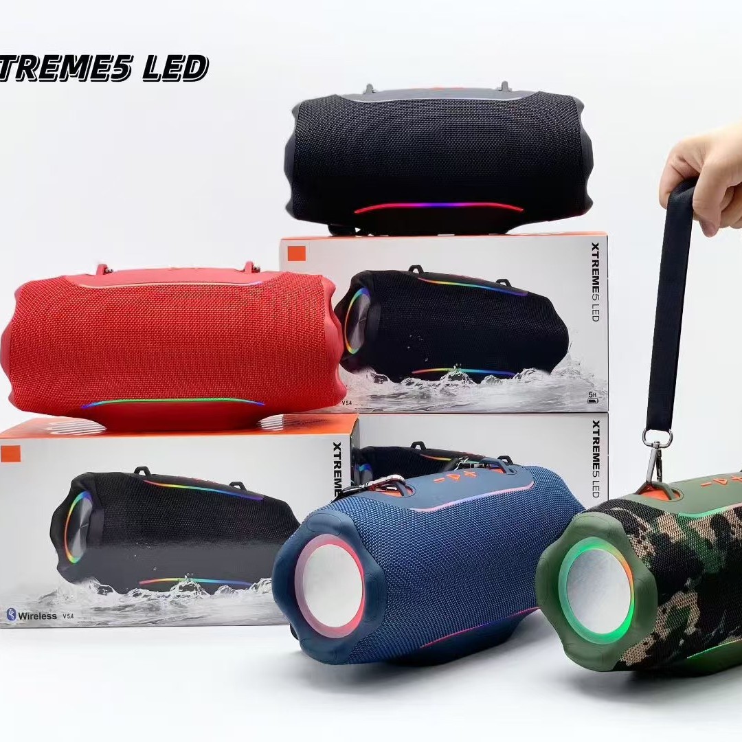 New 5th Generation War Drum XTREME5 LED Wireless Bluetooth Speaker Outdoor Handle RGB Light Dual Diaphragm Subwoofer