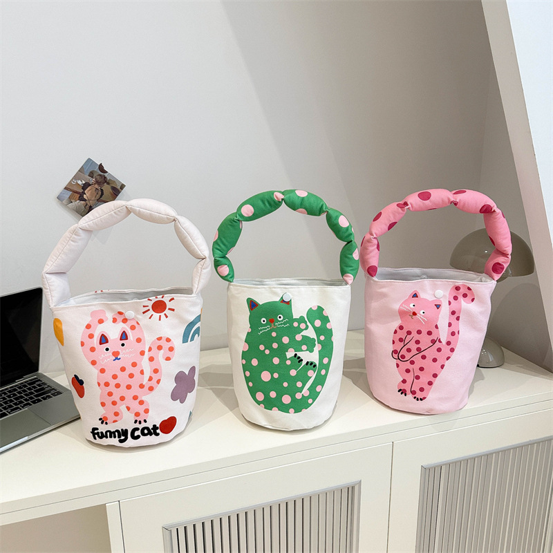 Handbag birthday gift small bag cute crossbody casual handheld lunch bag women bag hand carry bucket bag