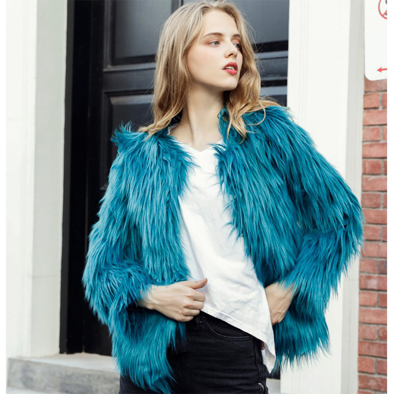Plus size faux fur coat jacket faux fur Haining faux fur style