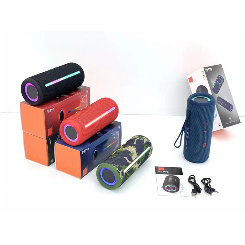 P9pro Bluetooth Wireless Speaker RGB Running Light Heavy Bass Portable Speaker TF Card Tandem