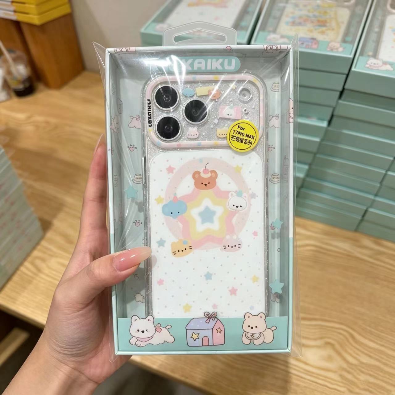 For iPhone 17 Pro Max Cartoon Graffiti AI Button Phone Case Apple 16 Animal Party Magnetic Transparent Case