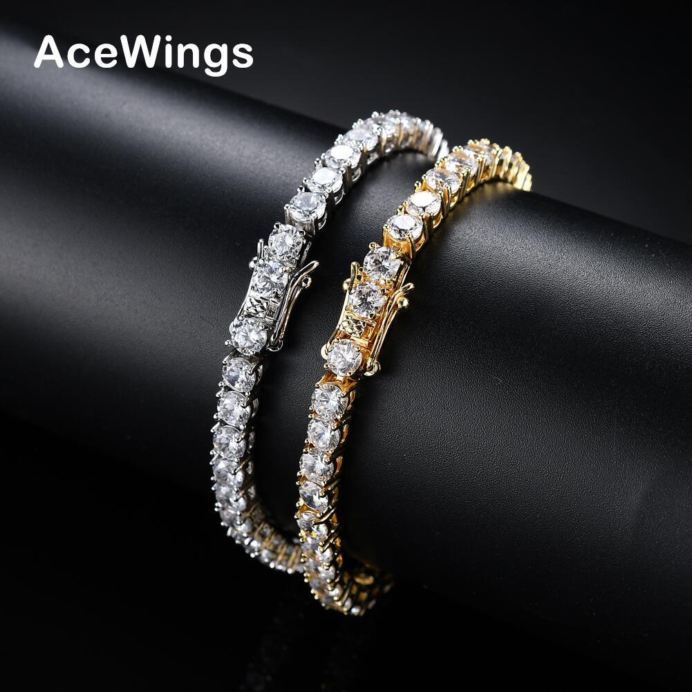 Copper Tennis Chain 3mm 4mm 5mm copper micro-set zircon single row bracelet hip-hop bracelet