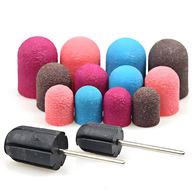 Nail Grinding Sand Cap 10 Colors Ball Shape Nail Polish Remover Polishing Sand Cap Foot Dead Skin Removal Nail Grinding Head Sand Cap