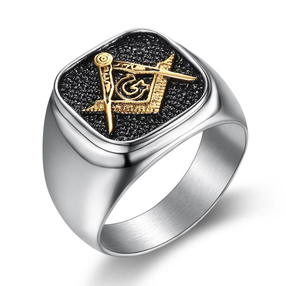 Accessory Men's Jewelry Hand Jewelry Freemason Titanium Steel Ring Men's Stainless Steel Finger Ring