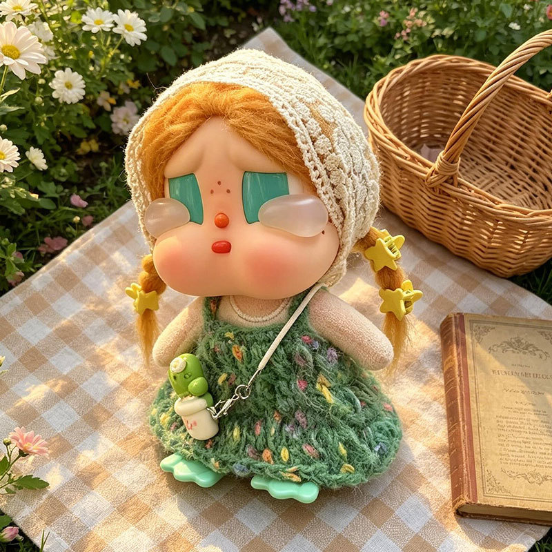 Only doll clothes] Suitable for Crybaby crying doll clothes Gulu Gulu clothing 15cm seaside lace dress