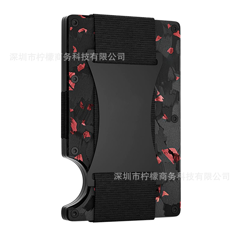 New Forged Carbon Fiber Card Holder RFID Anti-theft Aluminum Alloy Card Clip Anti-demagnetization Metal Card Sleeve