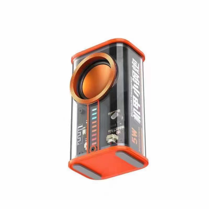 K07 transparent mecha subwoofer Bluetooth speaker sound and light rhythm subwoofer TWS pairing Bluetooth 5.0