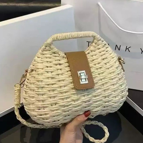 Spring and summer rattan woven bag hand-woven bag woven bag seaside beach small bag